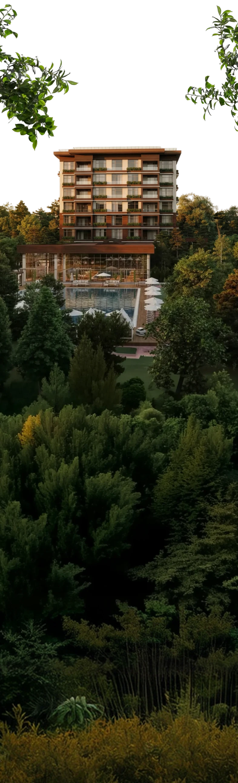 Клубные дома «Эстерры» среди зелени